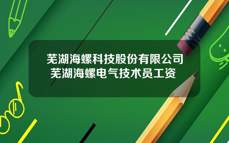 芜湖海螺科技股份有限公司 芜湖海螺电气技术员工资